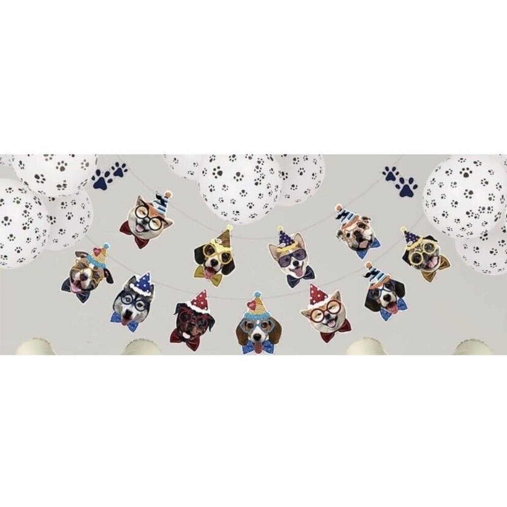 Dog Woof Birthday Party Decor Banner & Balloons - Brand New